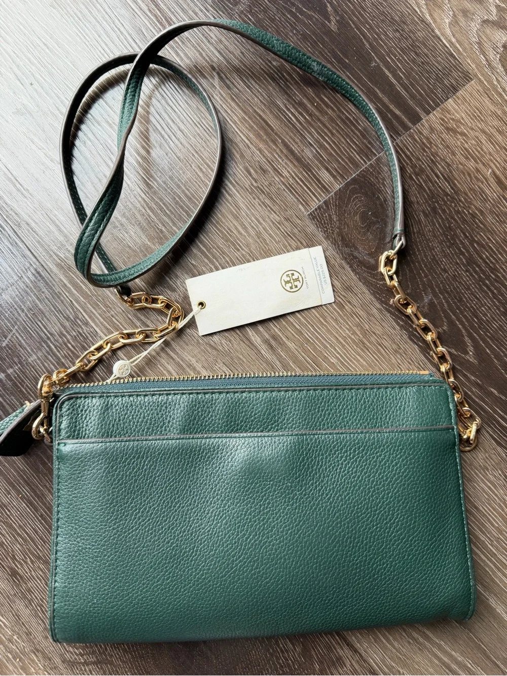 NWT Tory Burch CARTER SLIM CROSSBODY BAG Green